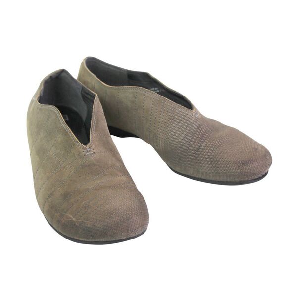 Camper BEIGE REAL LEATHER SUEDE STITCHED LOW HEEL ROUND TOE LOAFER SHOES Sz 38 - Picture 5 of 11